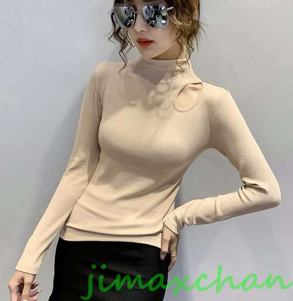 新生活 サマー S/M/L/XL/XXL/Tシャツ 長袖 タートルネック セーター レディースファッション タートル 胸開きタート セクシー ベアトップ Vネック 新生活 サマー S/M/L/XL/XXL/Tシャツ 長袖 タートルネック セーター レディースファッション タートル 胸開きタート セクシー ベアトップ Vネック