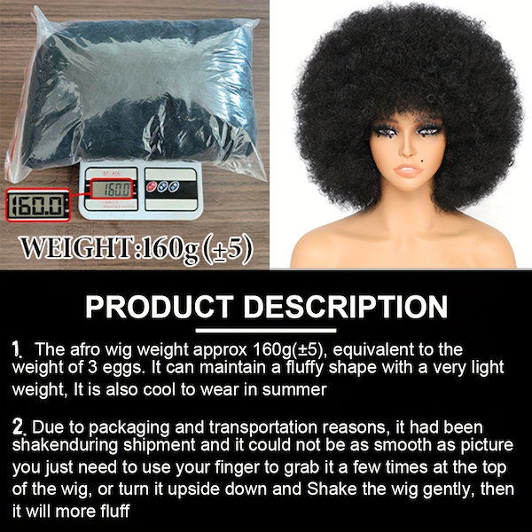 Qoo10] 25.4 センチメートルアフロ変態カーリ