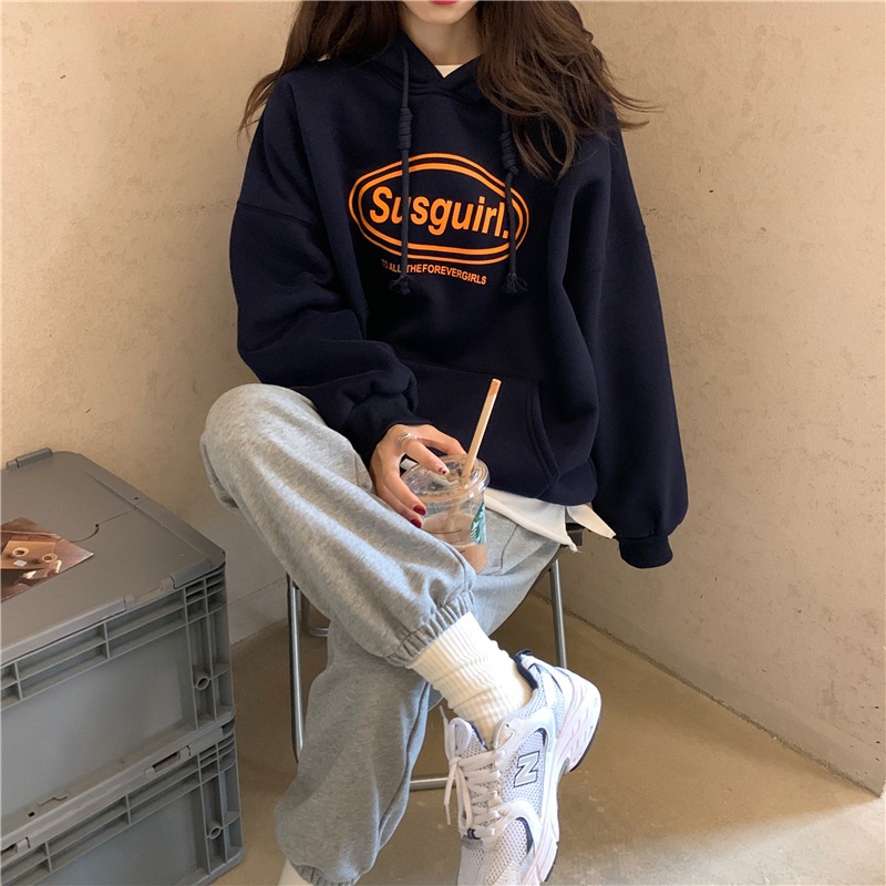 トップス パーカー スウェット プルオーバー トレーナー レギュラー丈 長袖 レギュラー袖 ラウンドネック ストレート フード 綿 フリース グレー ネイビー 個性的 コットン 抜け感 プリント