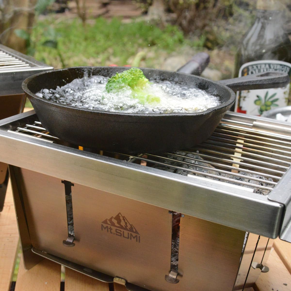 Mt.SUMI Perfect Grill Mini パーフェクトグリル ミニ 折りたたみ式バーベキューグリル 焚き火台 トング付き ソロキャンプ 一人用 ステンレス 耐久性 ギフト
