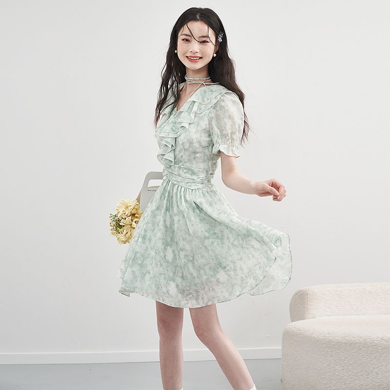 グリーン フレンチワンピース 2025年春夏新作 フラワープリント ペティート エンジェルシルエット ワンピース ワンピース レディース ロングワンピース ワンピース 夏 パーティードレス 韓国 ワン グリーン フレンチワンピース 2025年春夏新作 フラワープリント ペティート エンジェルシルエット ワンピース ワンピース レディース ロングワンピース ワンピース 夏 パーティードレス 韓国 ワン