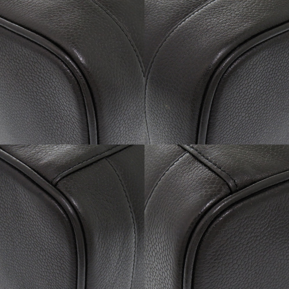 縦型 バニティバッグ ココマーク ハンドバッグ キャビアスキン/キャビアスキン ブラック 0547【中古】 レディース 縦型 バニティバッグ ココマーク ハンドバッグ キャビアスキン/キャビアスキン ブラック 0547【中古】 レディース