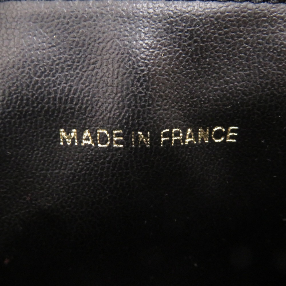 縦型 バニティバッグ ココマーク ハンドバッグ キャビアスキン/キャビアスキン ブラック 0547【中古】 レディース 縦型 バニティバッグ ココマーク ハンドバッグ キャビアスキン/キャビアスキン ブラック 0547【中古】 レディース