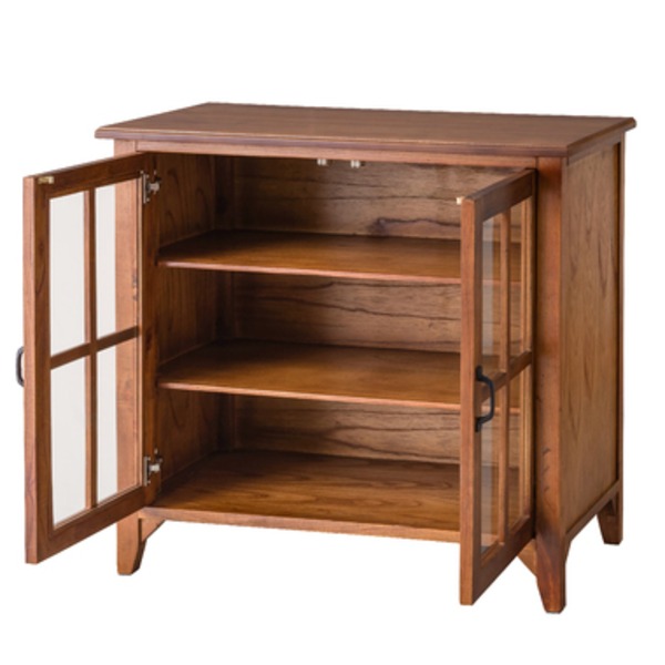 キャビネット 収納棚 幅80cm PM-318 木製 脚付き 強化ガラス ティンバー 完成品 リビング ダイニング インテリア家具