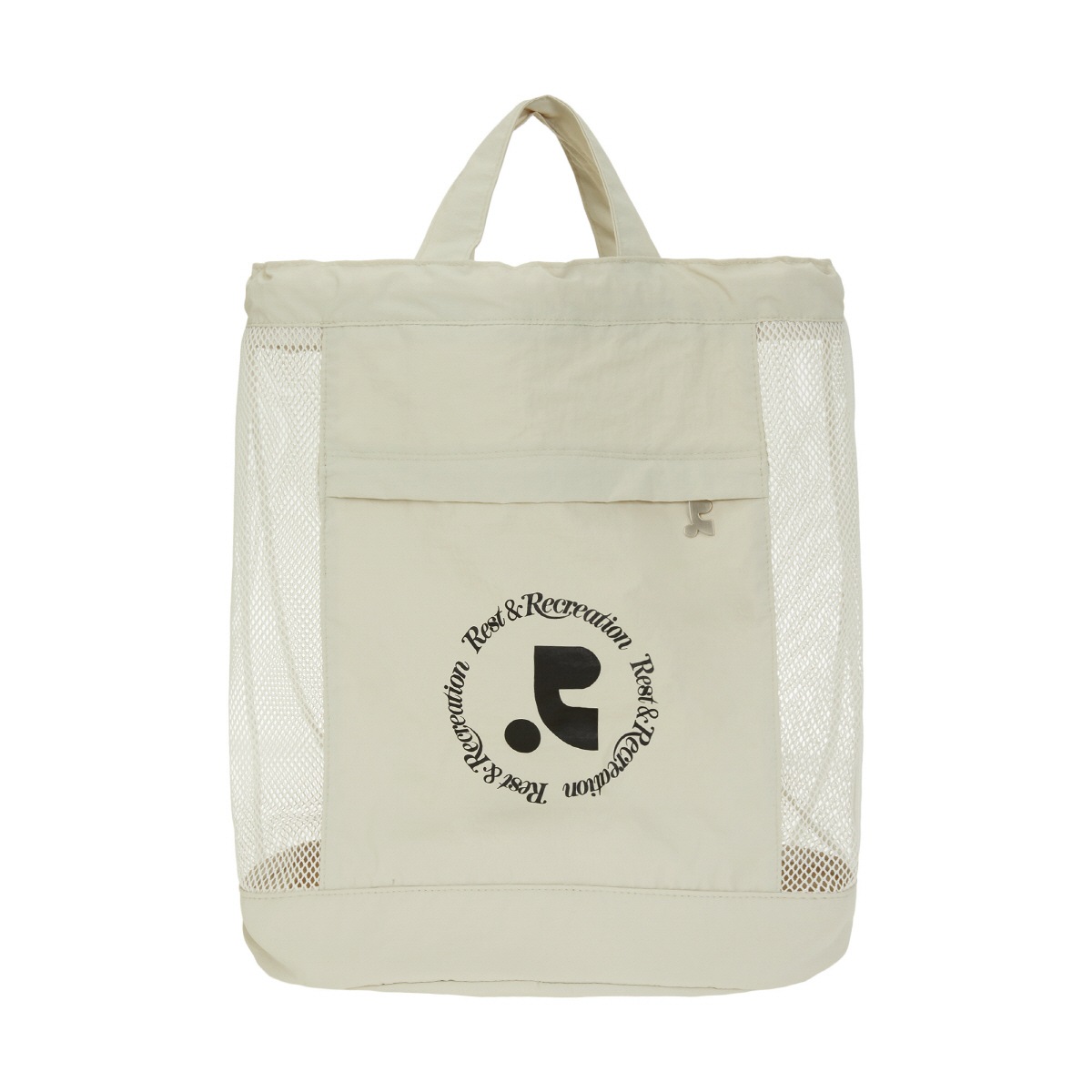 【REST & RECREATION】 LOGO MESH BACKPACK : BEIGE 【REST & RECREATION】 LOGO MESH BACKPACK : BEIGE