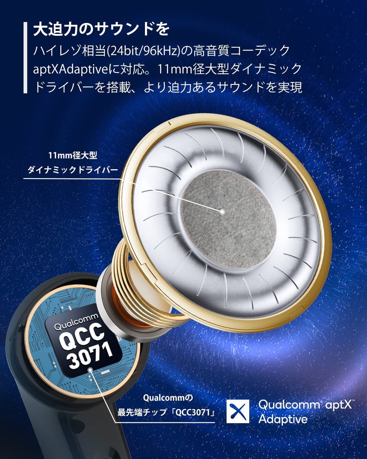【VGP 2023金賞】EarFun Air Pro 3 ANC搭載完全ワイヤレスイヤホン【Bluetooth 5.3 + 43dBまでノイズキャンセリング】QCC3071チップ搭載/aptX ada