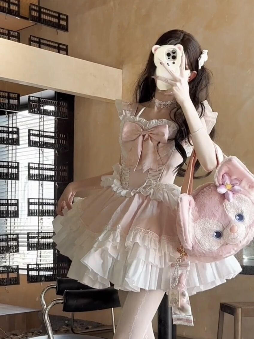 【激安本日限定】ロリータ ワンピース夏の恋人ロリータロリータピンクのプリンセスチュチュスカートフライングスリーブとリボン重工業スカート 【激安本日限定】ロリータ ワンピース夏の恋人ロリータロリータピンクのプリンセスチュチュスカートフライングスリーブとリボン重工業スカート