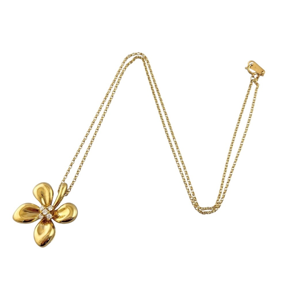 ミキモト ネックレス 18金 K18イエローゴールド ダイヤモンド MIKIMOTO 中古 美品 ミキモト ネックレス 18金 K18イエローゴールド ダイヤモンド MIKIMOTO 中古 美品