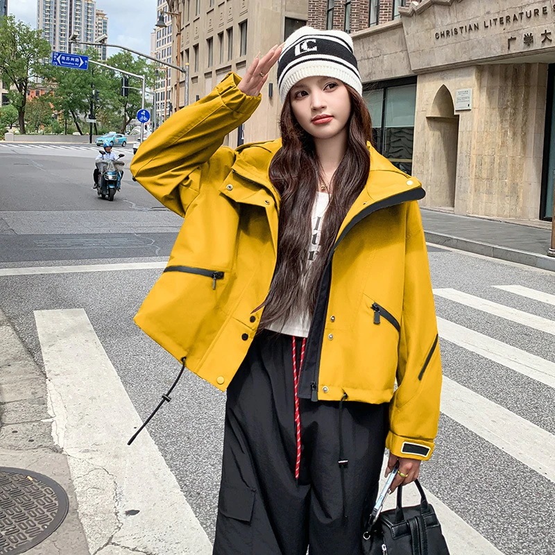 韓国カジュアルエイジングショートセクションフード付きラッシュジャケットジャケット女性2024秋の新しいシニアの感覚小さなサイズのトップス 韓国カジュアルエイジングショートセクションフード付きラッシュジャケットジャケット女性2024秋の新しいシニアの感覚小さなサイズのトップス