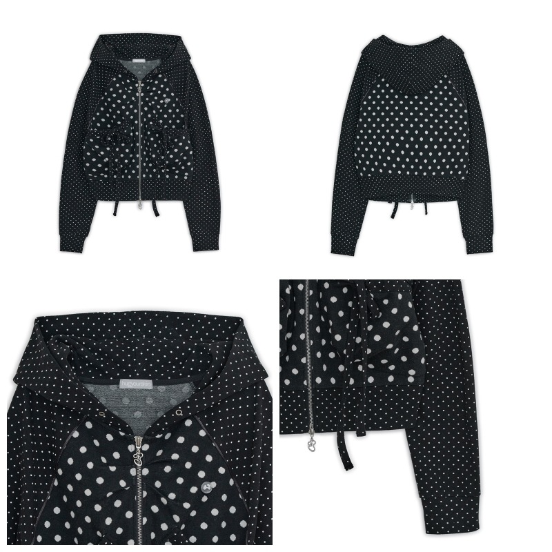 トップス hugyourskin Dot big pocket hoodie zip-up MUSINSA | HUG YOUR SKIN Dot Big Pocket Hoodie (Gray)