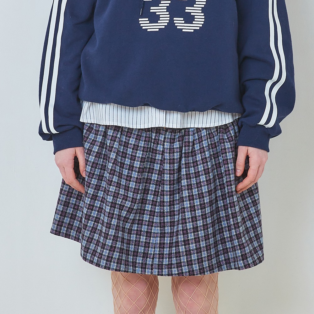 デニム チェック スカート