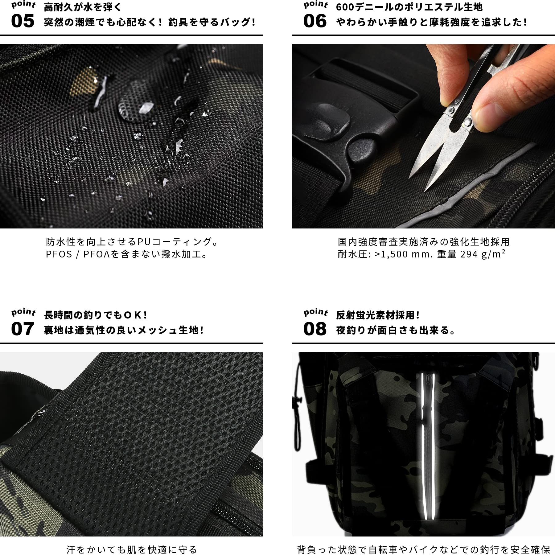 HAKAWAFLY 釣り リュック 大容量 釣り バッグ 5way フィッシングバッグ 防水 タックルバッグ 多機能 リュックサック バックパック 撥水加工（ブラック）