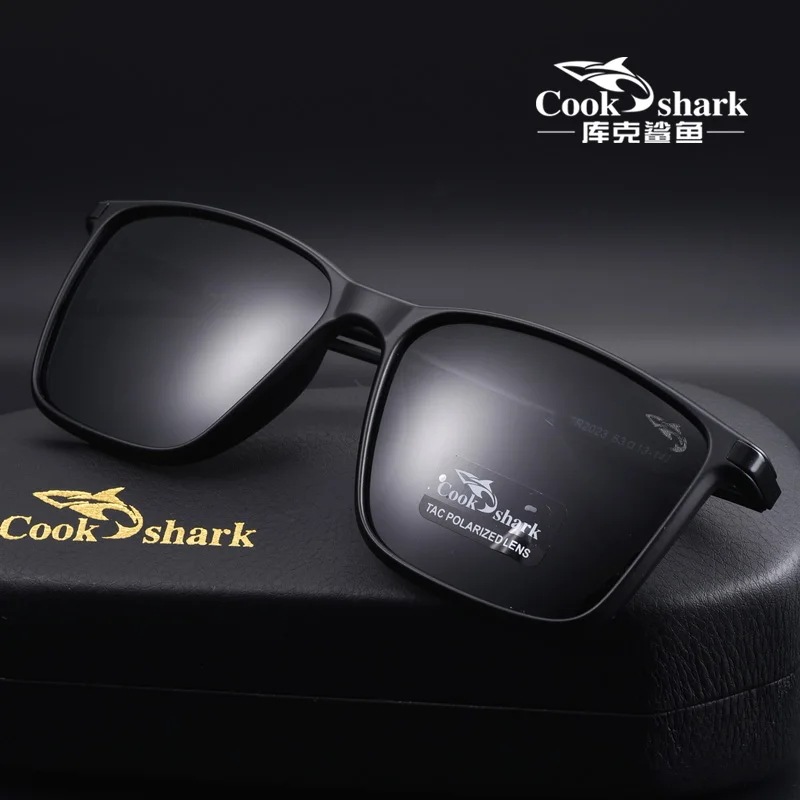 Cook shark polarized sunglassesメンズサングラスレディースuvプロテクションドライビングスペシャルカラーチェンジングメガネトレンドパーソナリティ