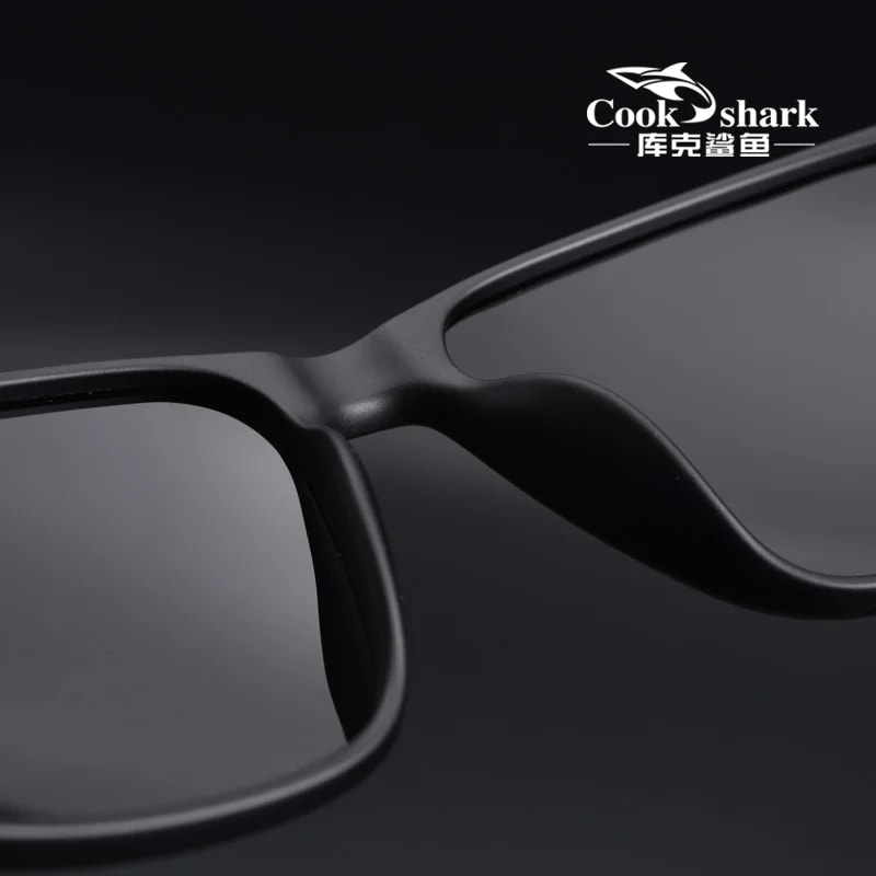 Cook shark polarized sunglassesメンズサングラスレディースuvプロテクションドライビングスペシャルカラーチェンジングメガネトレンドパーソナリティ