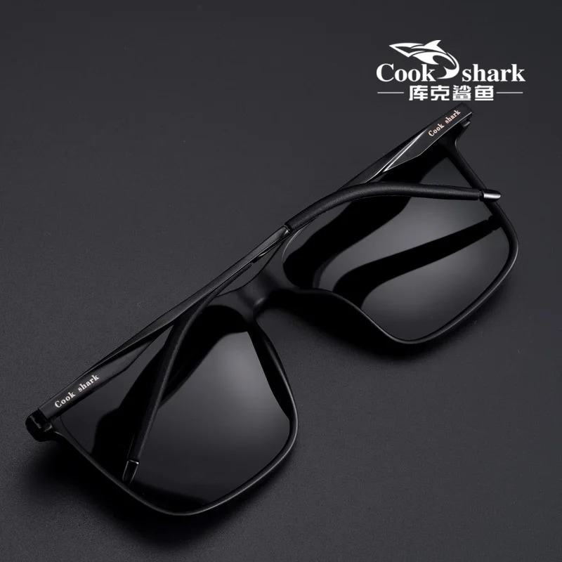 Cook shark polarized sunglassesメンズサングラスレディースuvプロテクションドライビングスペシャルカラーチェンジングメガネトレンドパーソナリティ