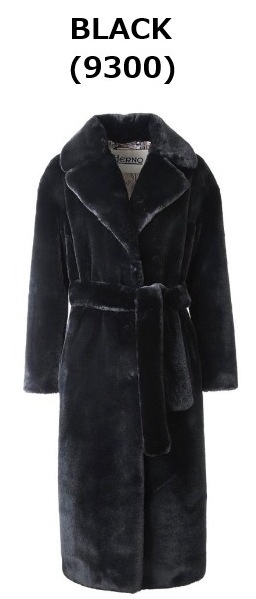 雑誌掲載人気商品　エコファーコート　ベルト付き（２色）