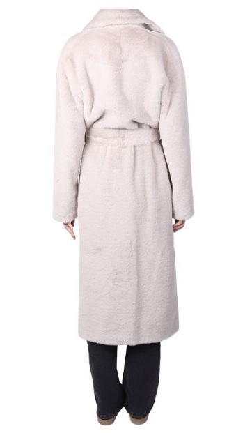 雑誌掲載人気商品　エコファーコート　ベルト付き（２色）