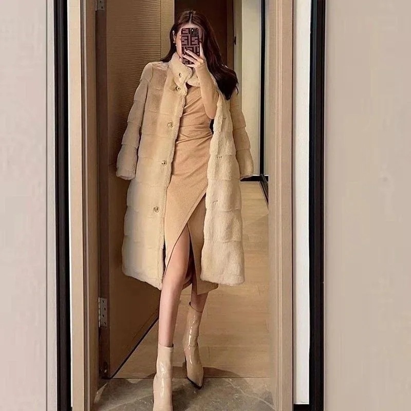 メガ割 25新作ミドル丈 人工ファー コート スタンド襟 フリース チェスターコート ふわふわ 厚手 アウター ボア ムートン メガ割 メガ割 25新作ミドル丈 人工ファー コート スタンド襟 フリース チェスターコート ふわふわ 厚手 アウター ボア ムートン メガ割