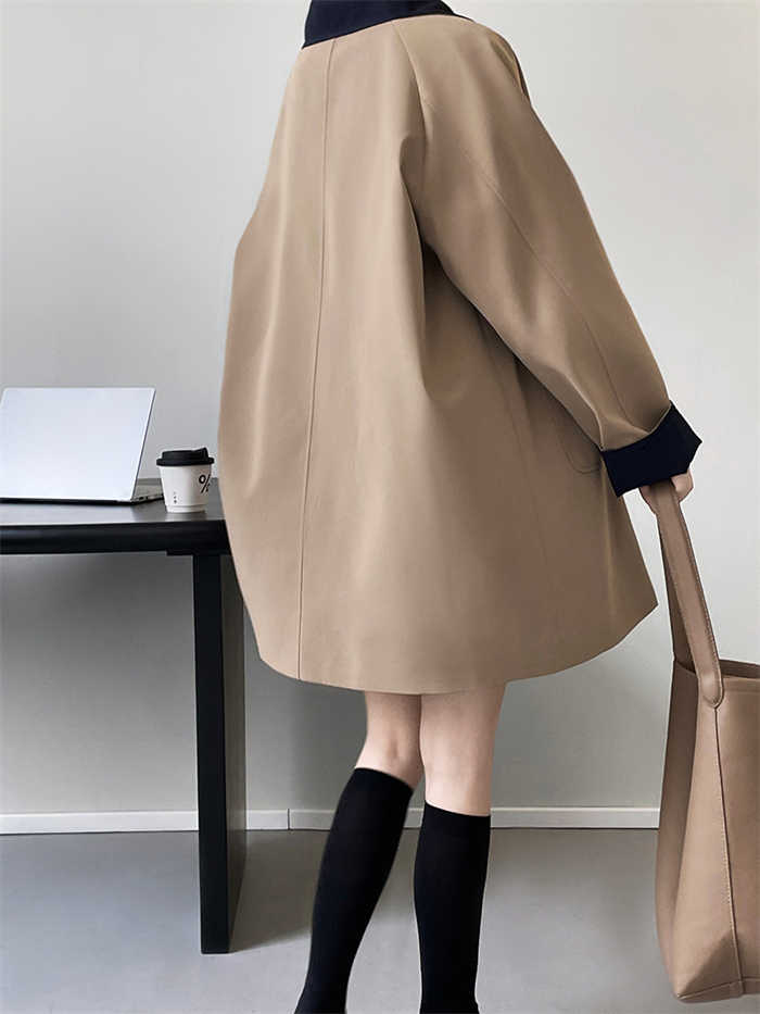 トレンチコート レディース 春 スプリングコート アウター チュニック カーディガン 羽織り トレンチ ジャケット コート 無地 シンプル 長袖 おしゃれ きれいめ カジュアル 体型カバー 上品 通勤