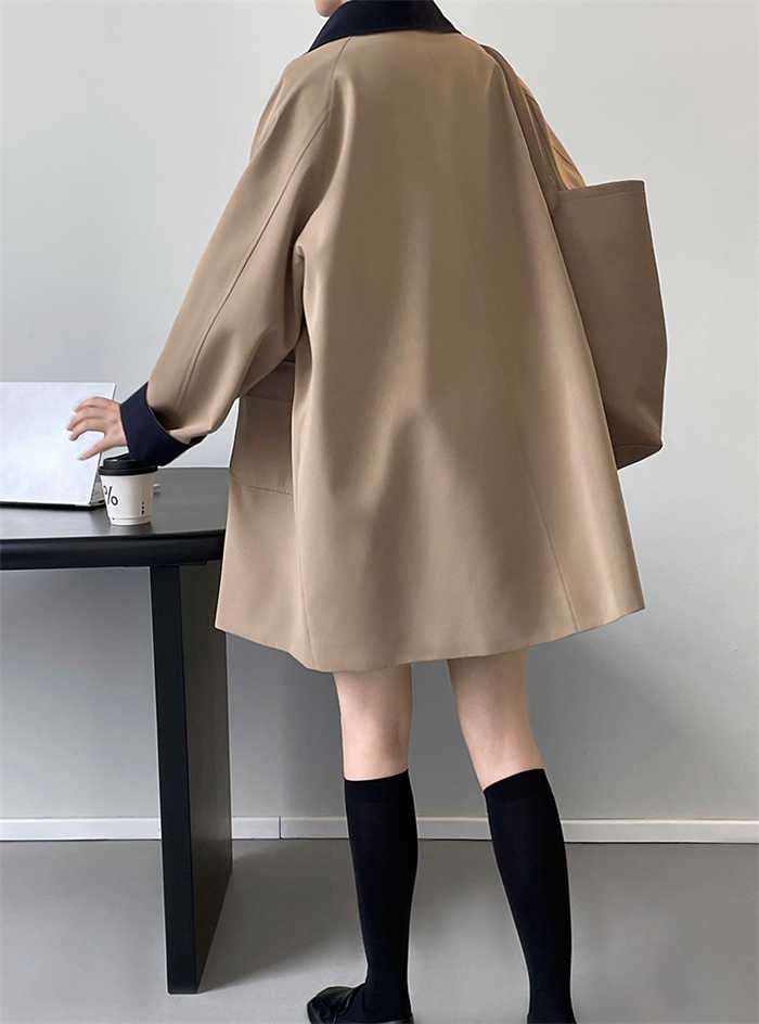 トレンチコート レディース 春 スプリングコート アウター チュニック カーディガン 羽織り トレンチ ジャケット コート 無地 シンプル 長袖 おしゃれ きれいめ カジュアル 体型カバー 上品 通勤