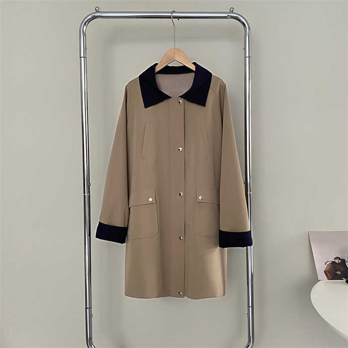 トレンチコート レディース 春 スプリングコート アウター チュニック カーディガン 羽織り トレンチ ジャケット コート 無地 シンプル 長袖 おしゃれ きれいめ カジュアル 体型カバー 上品 通勤