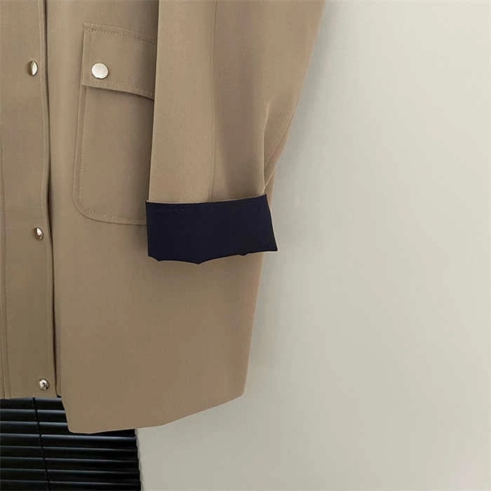 トレンチコート レディース 春 スプリングコート アウター チュニック カーディガン 羽織り トレンチ ジャケット コート 無地 シンプル 長袖 おしゃれ きれいめ カジュアル 体型カバー 上品 通勤