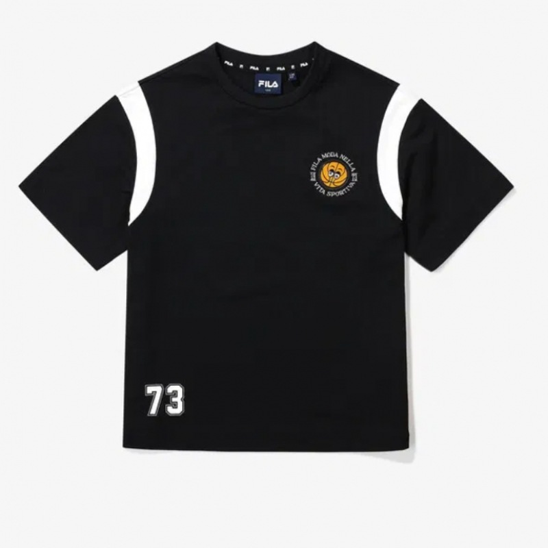 [FILA KIDS] バスケットボールワッテントップ&ボトムセットアップ (FK2FSG2602M_BLK) Q0ZFK2FSG2602MBLK