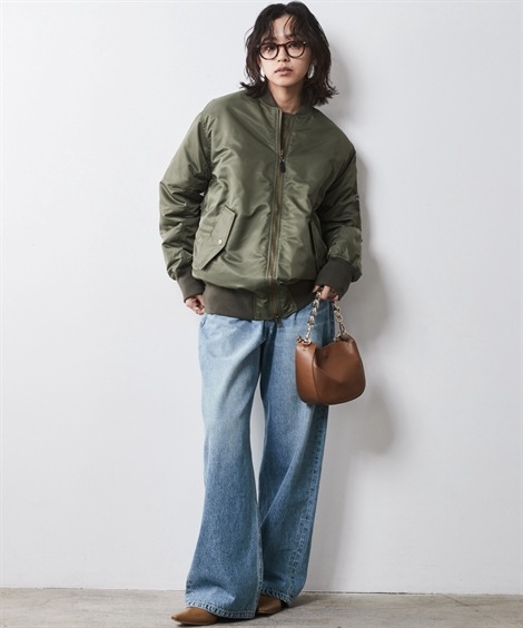 ジャンパー・ブルゾン MA‐1ロングブルゾン シックスタイル 大きいサイズ対応 ジャンパー・ブルゾン MA‐1ロングブルゾン シックスタイル 大きいサイズ対応