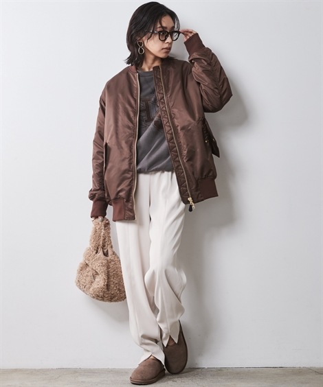 ジャンパー・ブルゾン MA‐1ロングブルゾン シックスタイル 大きいサイズ対応 ジャンパー・ブルゾン MA‐1ロングブルゾン シックスタイル 大きいサイズ対応