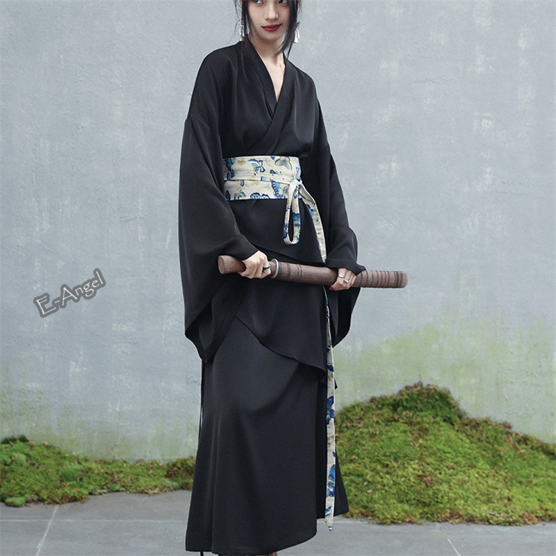 vネックワンピース チャイナ風 漢服 古風ワンピース ロング 長袖 マキシワンピース 黒 腰巻付き 改良浴衣 お祭り 花火大会 撮影 vネックワンピース チャイナ風 漢服 古風ワンピース ロング 長袖 マキシワンピース 黒 腰巻付き 改良浴衣 お祭り 花火大会 撮影