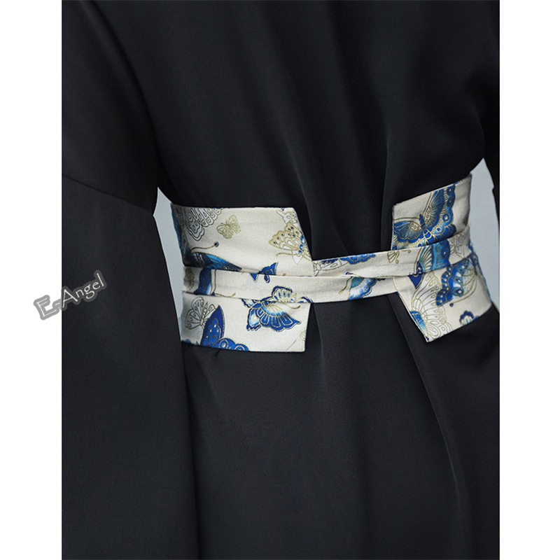 vネックワンピース チャイナ風 漢服 古風ワンピース ロング 長袖 マキシワンピース 黒 腰巻付き 改良浴衣 お祭り 花火大会 撮影 vネックワンピース チャイナ風 漢服 古風ワンピース ロング 長袖 マキシワンピース 黒 腰巻付き 改良浴衣 お祭り 花火大会 撮影