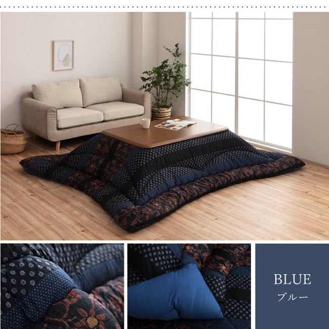 こたつ布団 厚掛け 厚手 長方形 205x245cm 表裏 コットン 綿100% 万葉 国産 日本製 こたつ布団 厚掛け 厚手 長方形 205x245cm 表裏 コットン 綿100% 万葉 国産 日本製