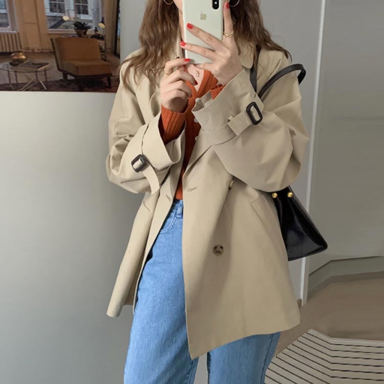 トレンチコートレディーススプリングコート長袖アウターゆったりミディアム丈大きいサイズ春秋キレイめカジュアル通勤通学オフィス入学式卒業式 トレンチコートレディーススプリングコート長袖アウターゆったりミディアム丈大きいサイズ春秋キレイめカジュアル通勤通学オフィス入学式卒業式