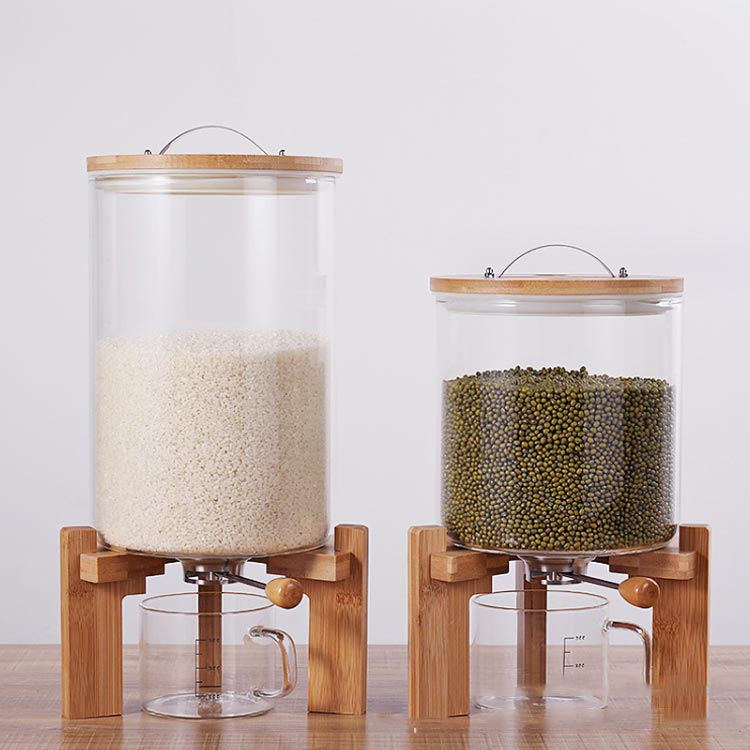 人気 防湿 おしゃれ 米びつ ふた付き 収納ジャー 7.5L シーリング SNS話題 保存 5L 防塵 収納容器 米びつ ガラスシリアルディスペンサー 収納ジャー セット 気密 キッチン 米びつ 収納