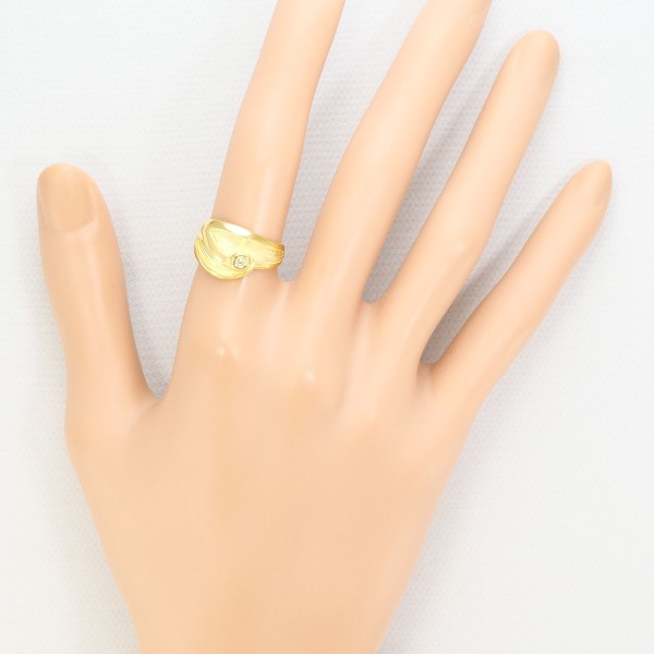 K18 18金 YG イエローゴールド リング 指輪 11号 ダイヤ ジュエリー 中古 K18 18金 YG イエローゴールド リング 指輪 11号 ダイヤ ジュエリー 中古