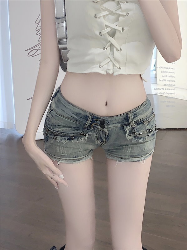 Qoo10] ホットパンツ ショートパンツ デニム シ