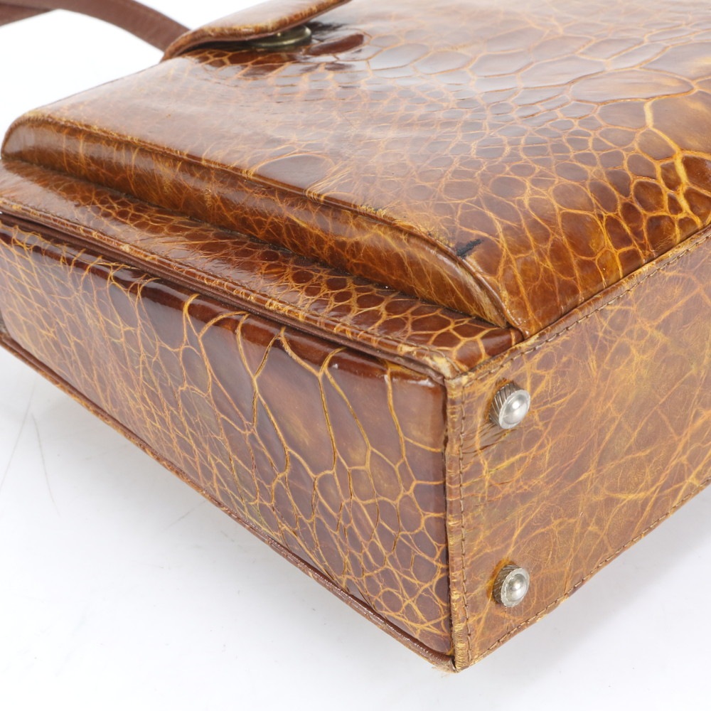 美品 希少 タートル トップハンドル レザー ハンドバッグ トート ブラウン 茶色 レディース RUE CQ9-3 中古 美品 希少 タートル トップハンドル レザー ハンドバッグ トート ブラウン 茶色 レディース RUE CQ9-3 中古