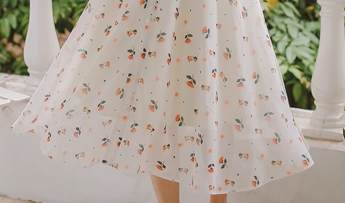 レディース ワンピース ミモレ ロング 半袖 ベルスリーブ スクエアネック Aライン フェミニン 刺繍 シフォン フリル ウエストマーク ハイウエスト 異国風 ボタン かわいい 大人可愛い きれいめ