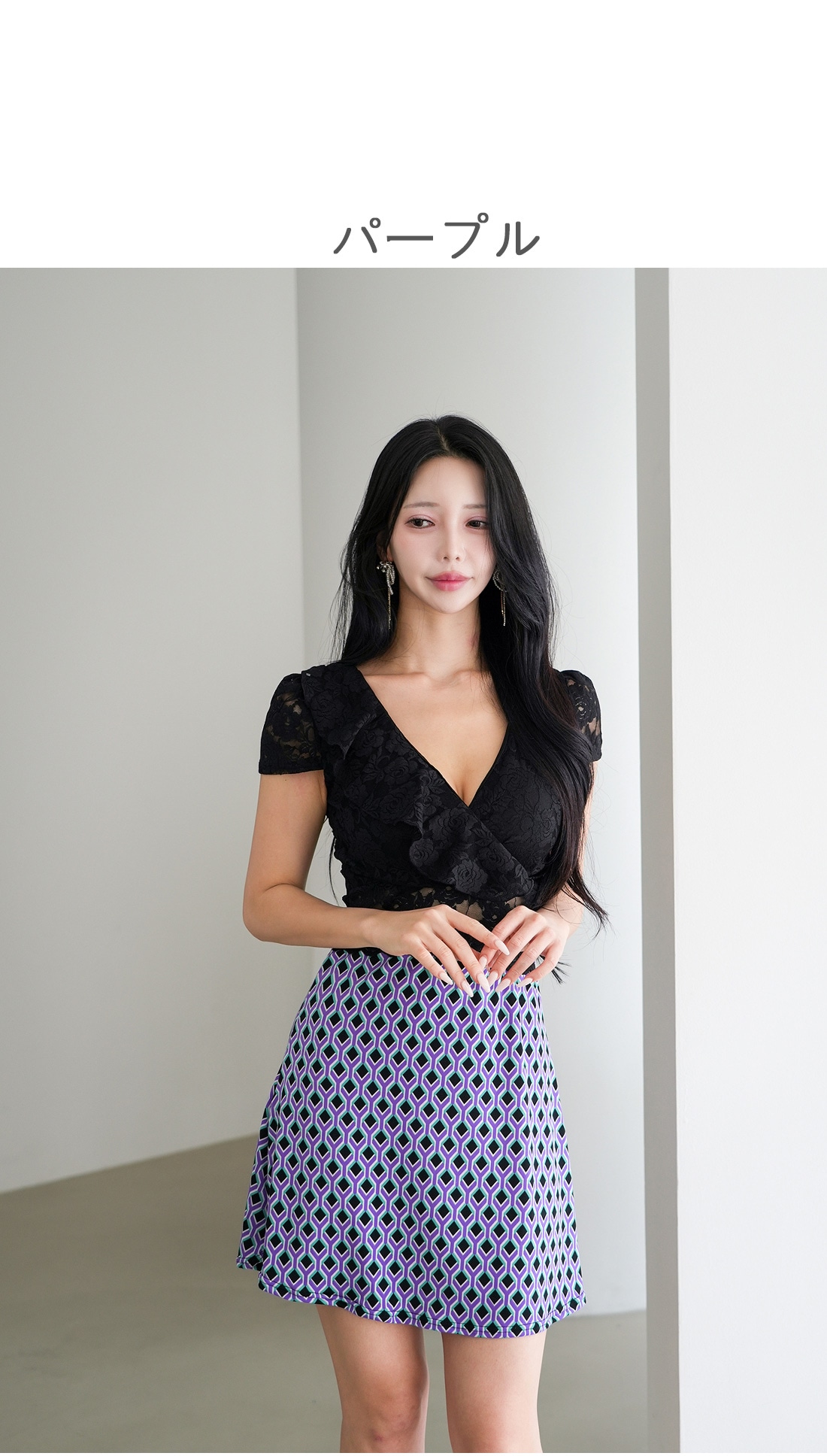 モノフレアワンピース 55-88 / 夏用ストレッチドレス / 韓国製