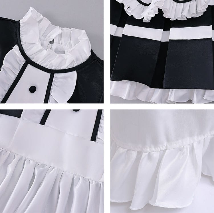 ハロウィン 衣装 メイド服 エプロン 子供用 メイド 女の子 長袖 クラシカル ヘアバンド 蝶結び エプロン 子供コスチューム ハロウィン衣装 子供 ロイヤルメイド ワンピース キッズ メイド コスプ