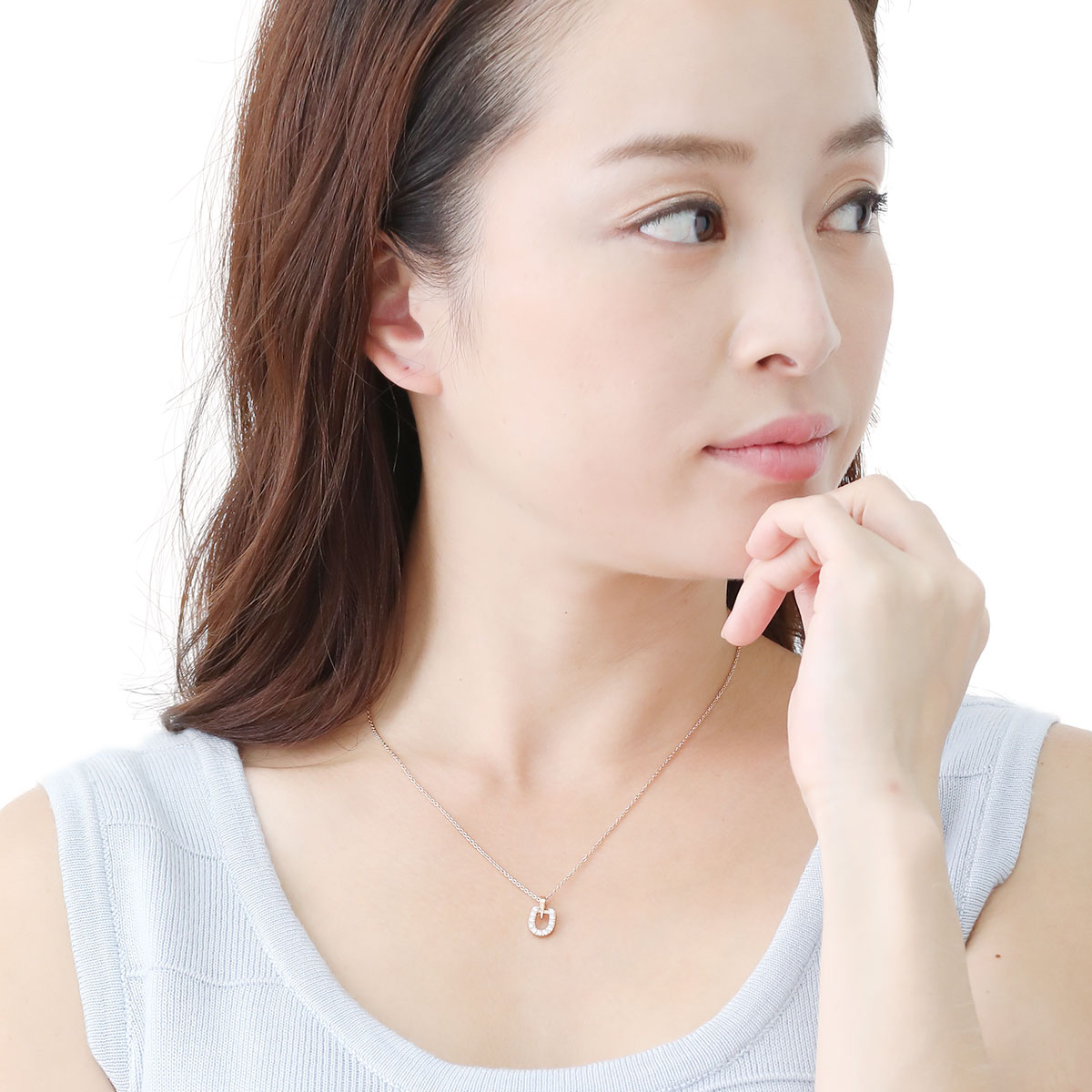 ネックレス メンズ レディース サージカルステンレス製 キュービックジルコニア Zanipolo Terzini ザニポロタルツィーニ お肌に優しい 金属アレルギー対応 蹄鉄 U字 ペアネックレス お