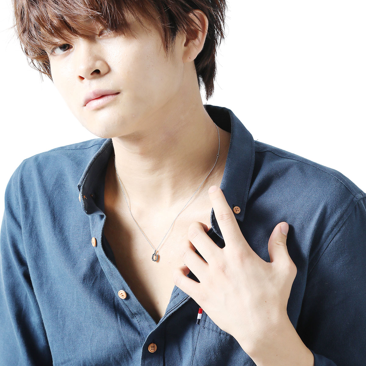 ネックレス メンズ レディース サージカルステンレス製 キュービックジルコニア Zanipolo Terzini ザニポロタルツィーニ お肌に優しい 金属アレルギー対応 蹄鉄 U字 ペアネックレス お