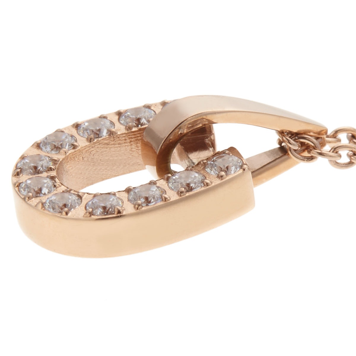 ネックレス メンズ レディース サージカルステンレス製 キュービックジルコニア Zanipolo Terzini ザニポロタルツィーニ お肌に優しい 金属アレルギー対応 蹄鉄 U字 ペアネックレス お