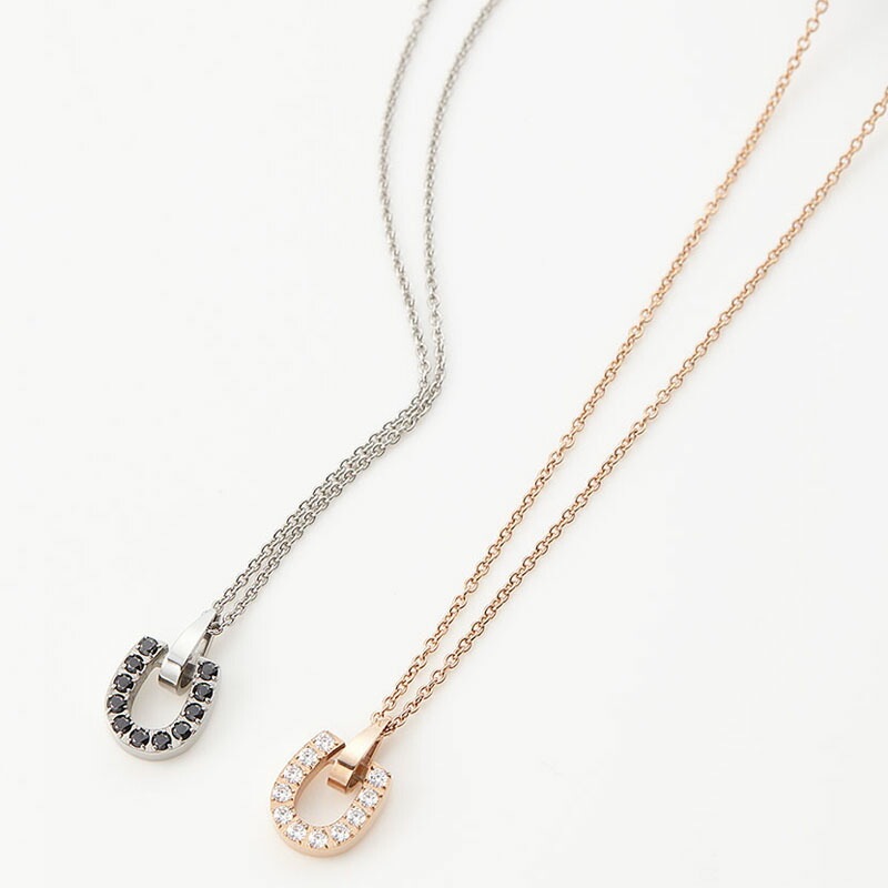 ネックレス メンズ レディース サージカルステンレス製 キュービックジルコニア Zanipolo Terzini ザニポロタルツィーニ お肌に優しい 金属アレルギー対応 蹄鉄 U字 ペアネックレス お