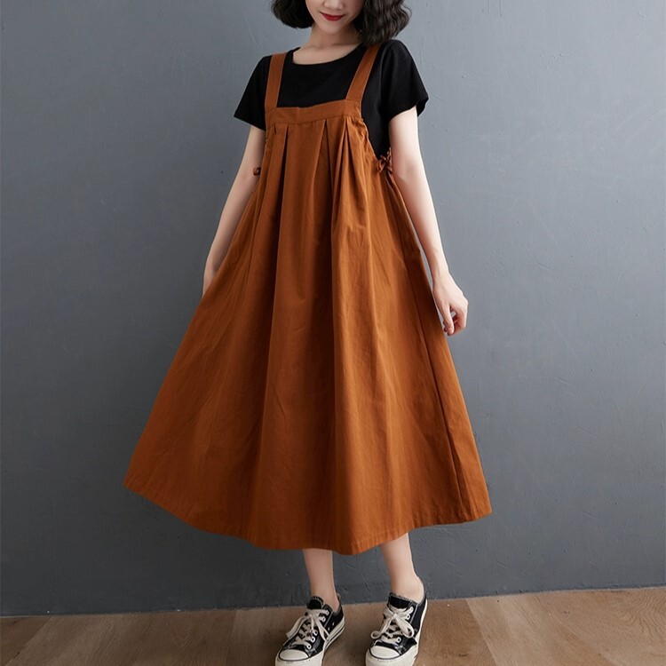 ワンピース ジャンパースカート フレアワンピース 膝下 ロング丈 袖なし スクエアネック フレア Aライン リボン 薄手 かわいい 大人可愛い きれいめ シンプル カジュアル 大人 おしゃれ お洒落