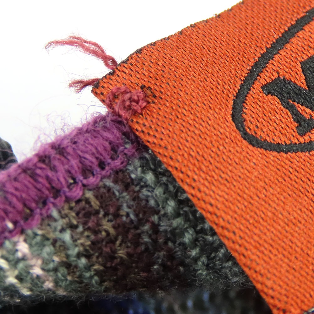 中古 ストール コットン ナイロン パープル系 マルチカラー ボーダー アパレル レディース 女性