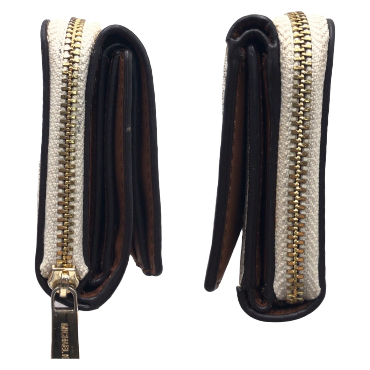 美品 ホワイト ゴールド金具 PVC 折財布 コンパクトウォレット レディース 407144 美品 ホワイト ゴールド金具 PVC 折財布 コンパクトウォレット レディース 407144