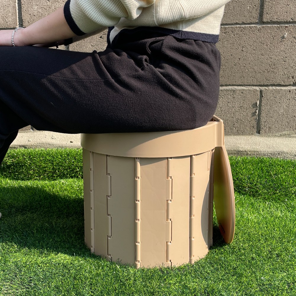 ブリーズムーンキャンプ可動式トイレプレミアムキャップ+凝固剤12p +ビニール12pセットタンベージュ1個
