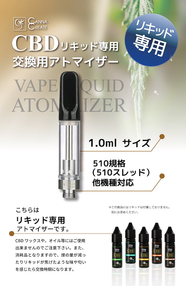 510規格 1.0ml アトマイザー CBD VAPEリキッド用