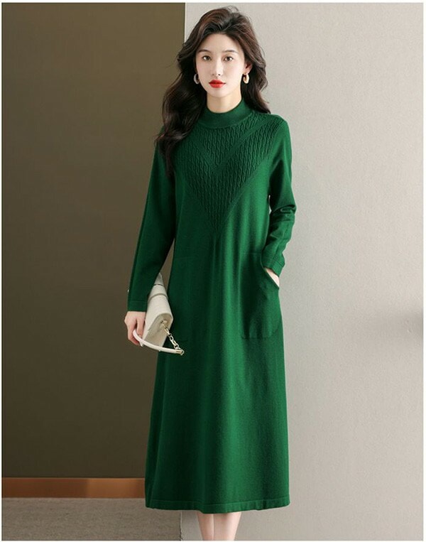 ニットワンピース レディース ハイネック ロング ワンピース 大きいサイズ 秋冬 春 セーター 柔らか ゆったり 体型カバー 着痩せ お洒落 保温 通勤 普段着 緑 黒 bs046s1 ニットワンピース レディース ハイネック ロング ワンピース 大きいサイズ 秋冬 春 セーター 柔らか ゆったり 体型カバー 着痩せ お洒落 保温 通勤 普段着 緑 黒 bs046s1